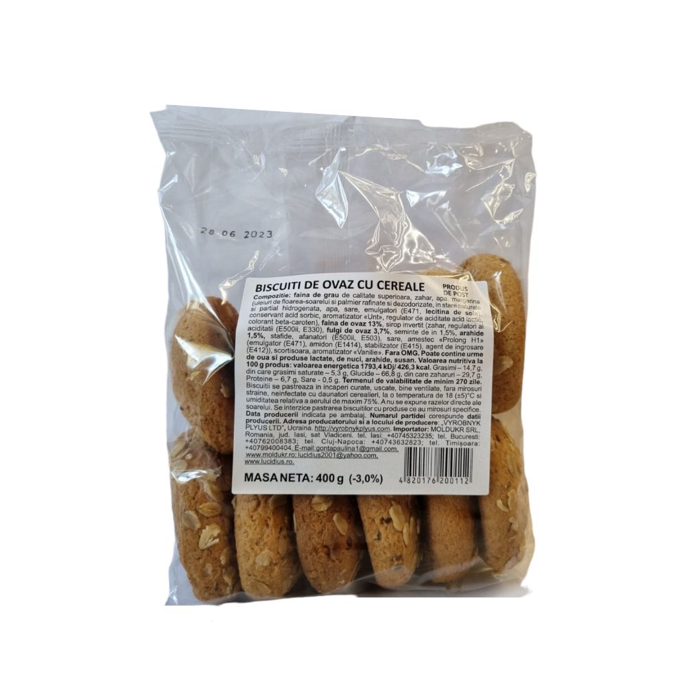 Biscuiți de ovăz cu cereale 400 gr