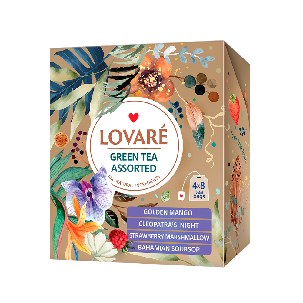 Ceai LOVARE "Green Tea Assorted" 32 pliculete