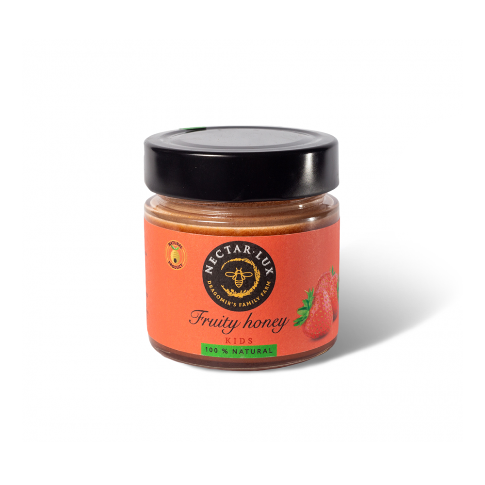 Miere cremă cu căpșune liofilizate, 280gr