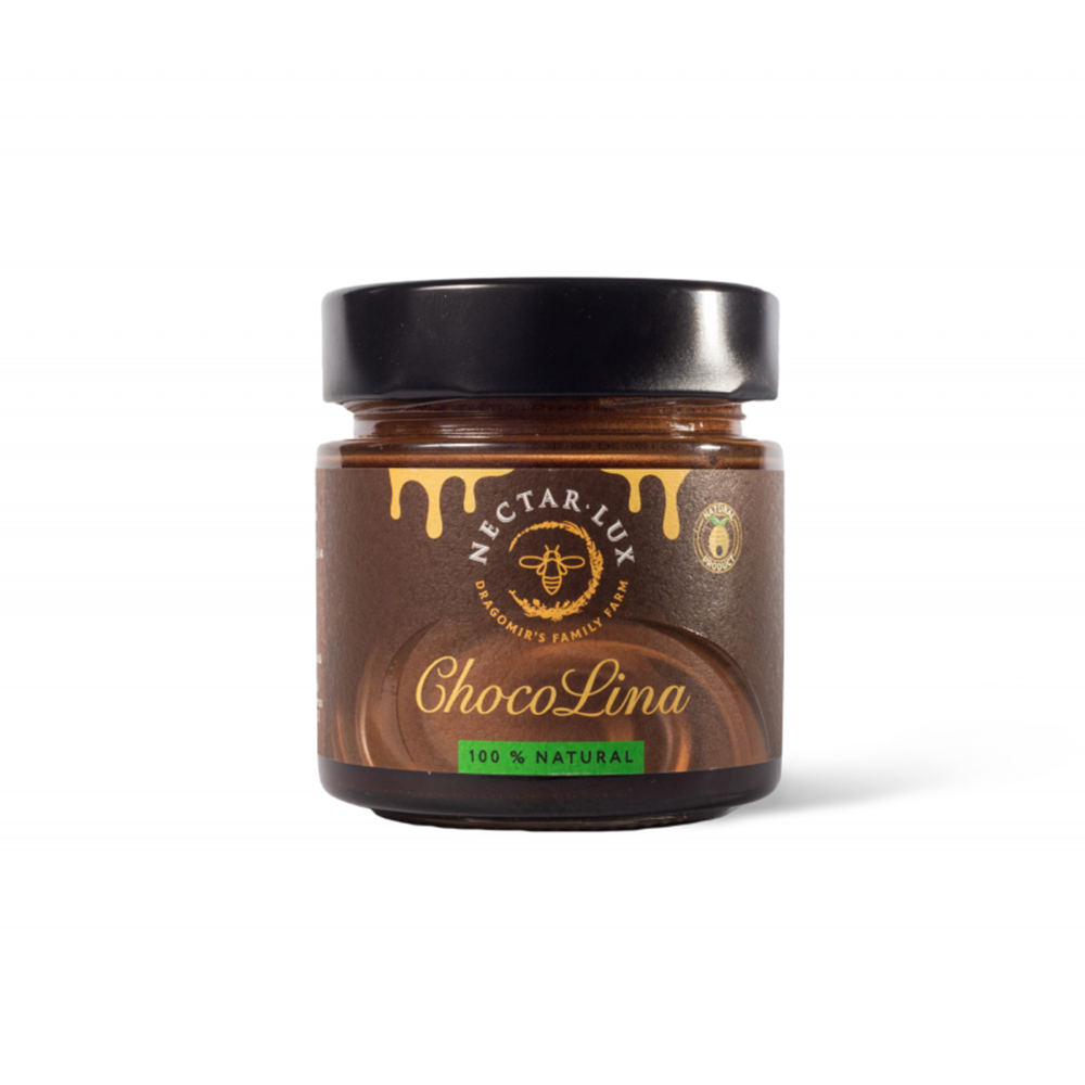 Miere cremă cu alune de pădure și pudră de cacao ChocoLina 280gr